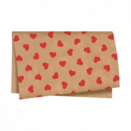 Papel Kraft Albano Coracoes Vermelho 69cmx79cm Un