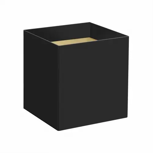 Cachepot Quadrado Liso 14,5x14,5x15,5cm Preto