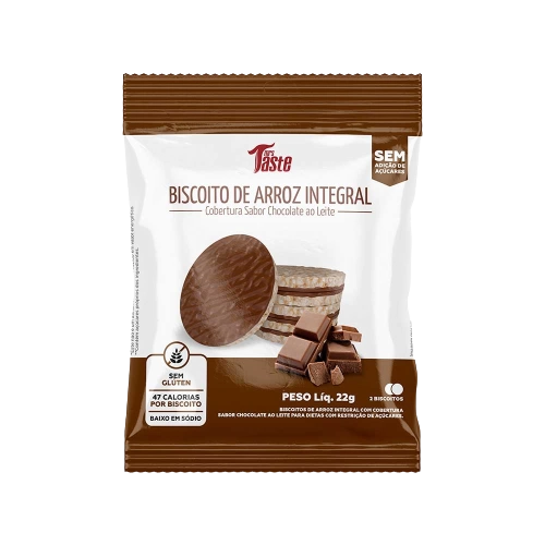 Bisc Taste Arroz Int Chocolate Ao Leite 22g