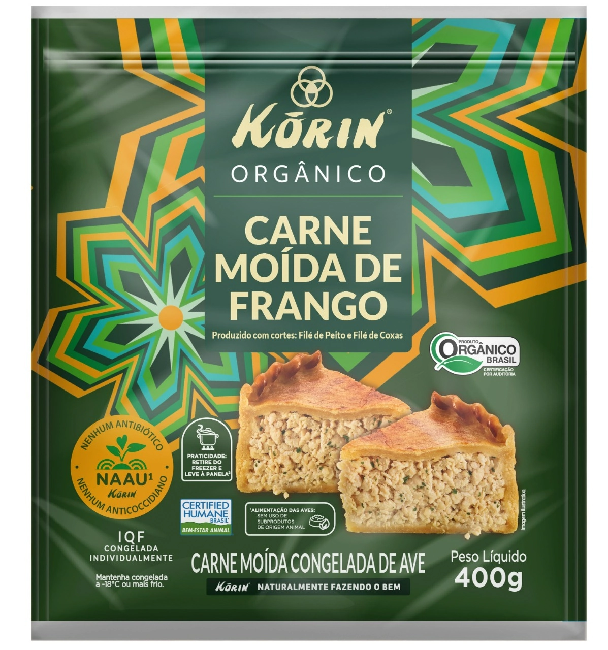 Carne Moid Korin Organica Pct 400gr Frango