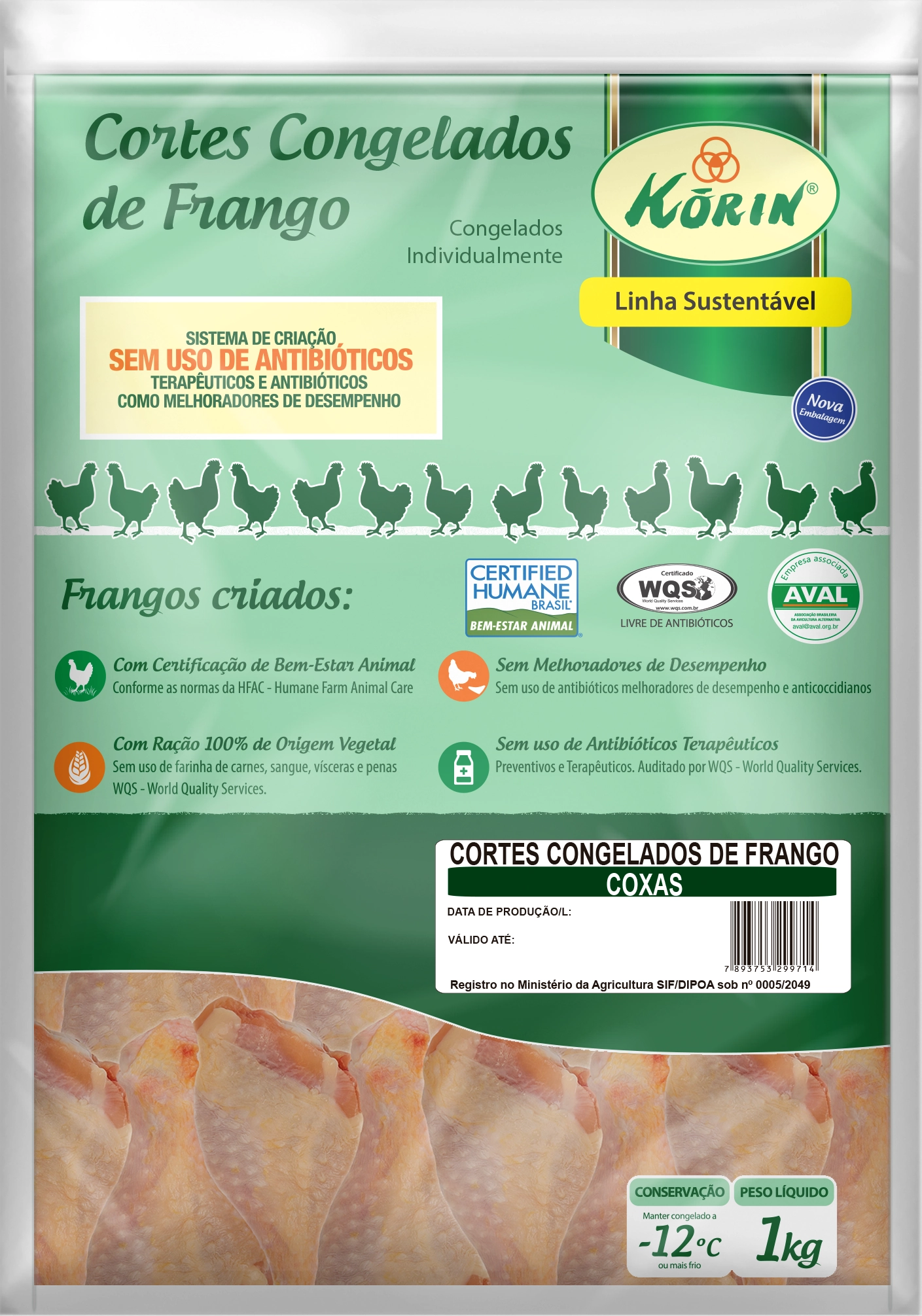 Coxa De Frango Korin 1kg Cong