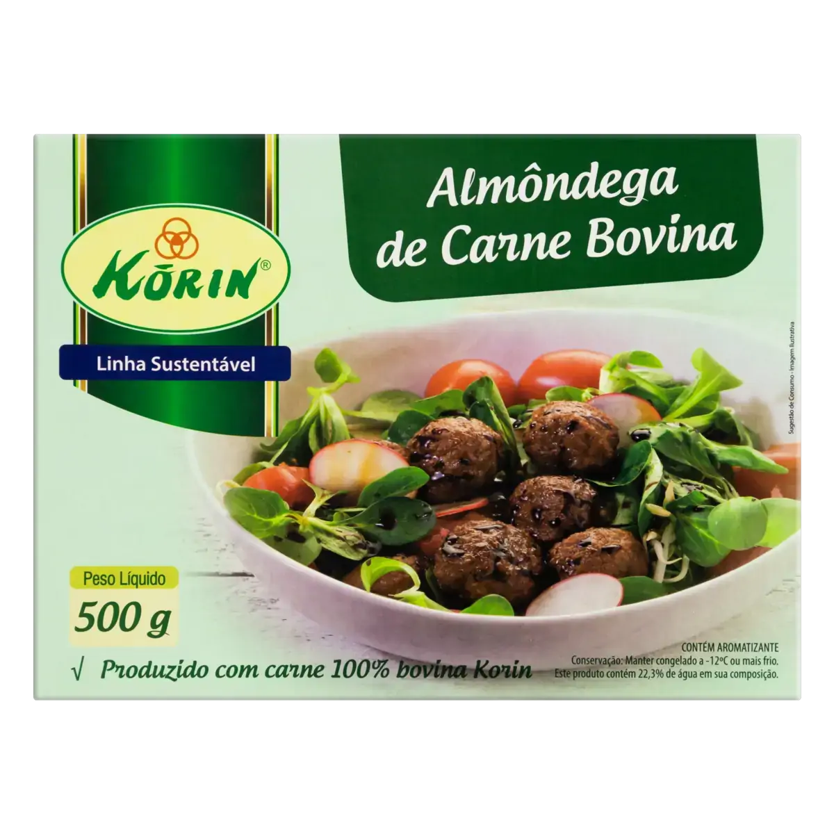 Almôndega De Carne Bovina Korin Sustentável Caixa 500g