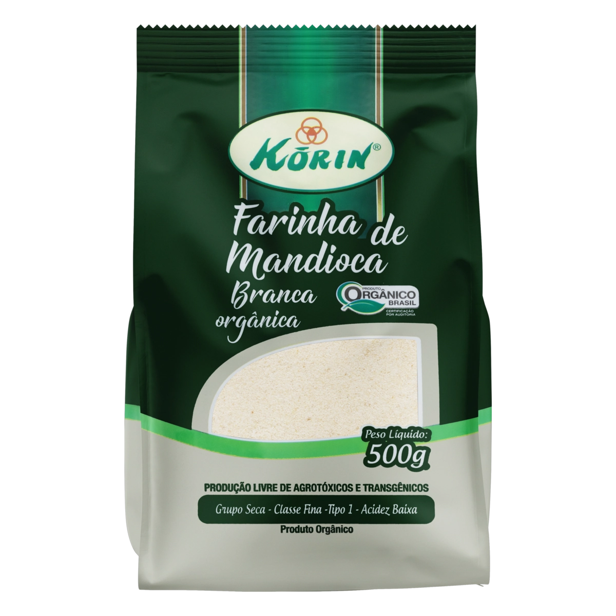 Farinha De Mandioca Tipo 1 Branca Orgânica Korin Pacote 500g