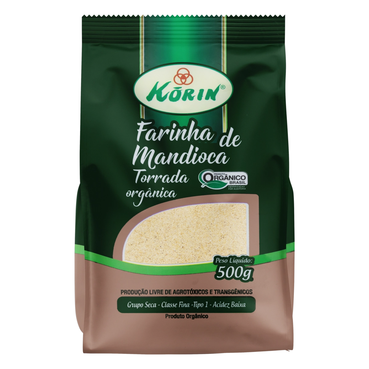 Farinha De Mandioca Tipo 1 Torrada Orgânica Korin Pacote 500g