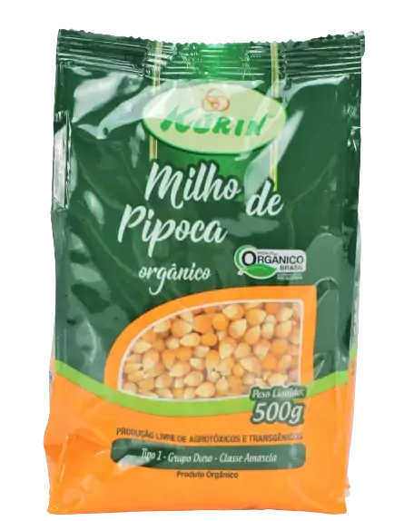 Milho Para Pipoca Tipo 1 Orgânico Korin Pacote 500g