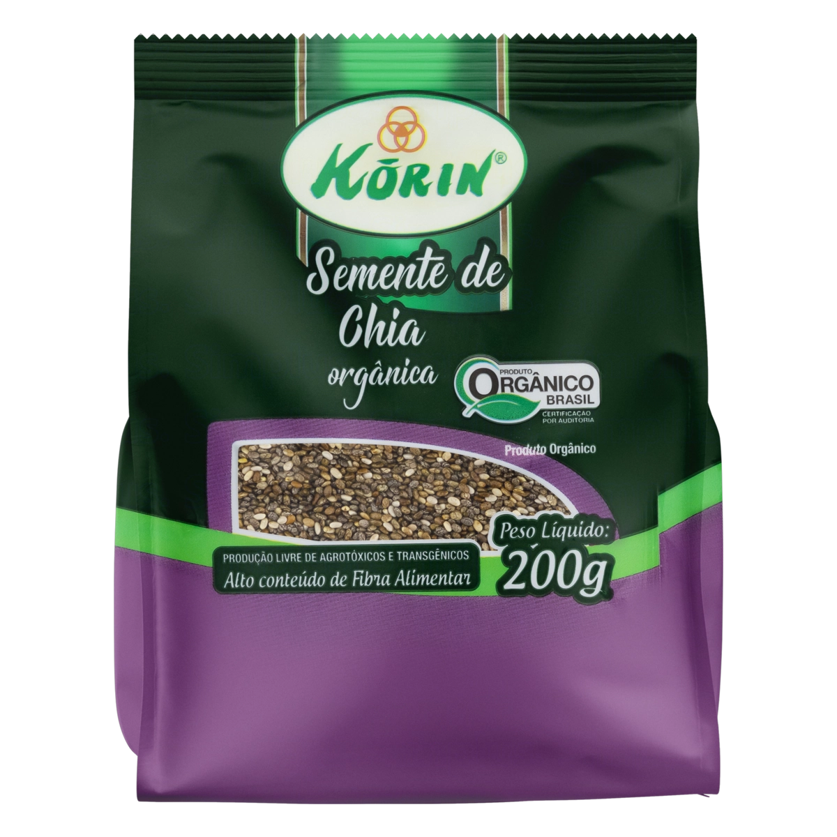 Semente De Chia Orgânica Korin Pacote 200g