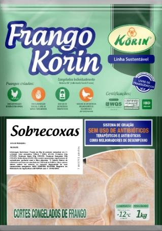 Sobrecoxa De Frango Congelada Korin Sustentável Livre De Transgênicos 1kg