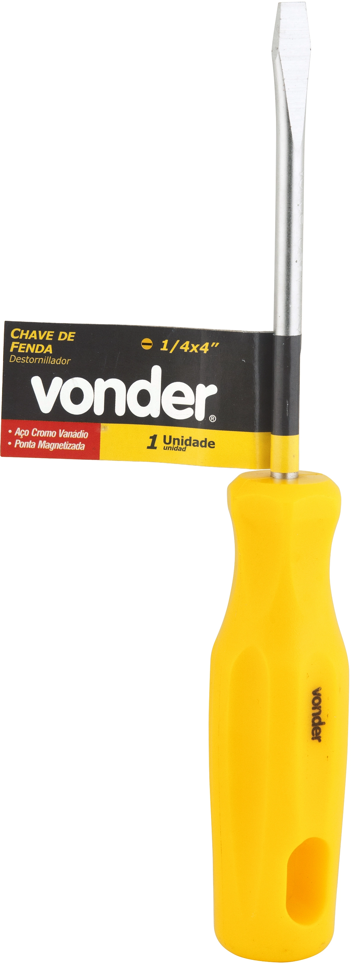Chave De Fenda 1/4 X 4 Cromo Vanádio Vonder