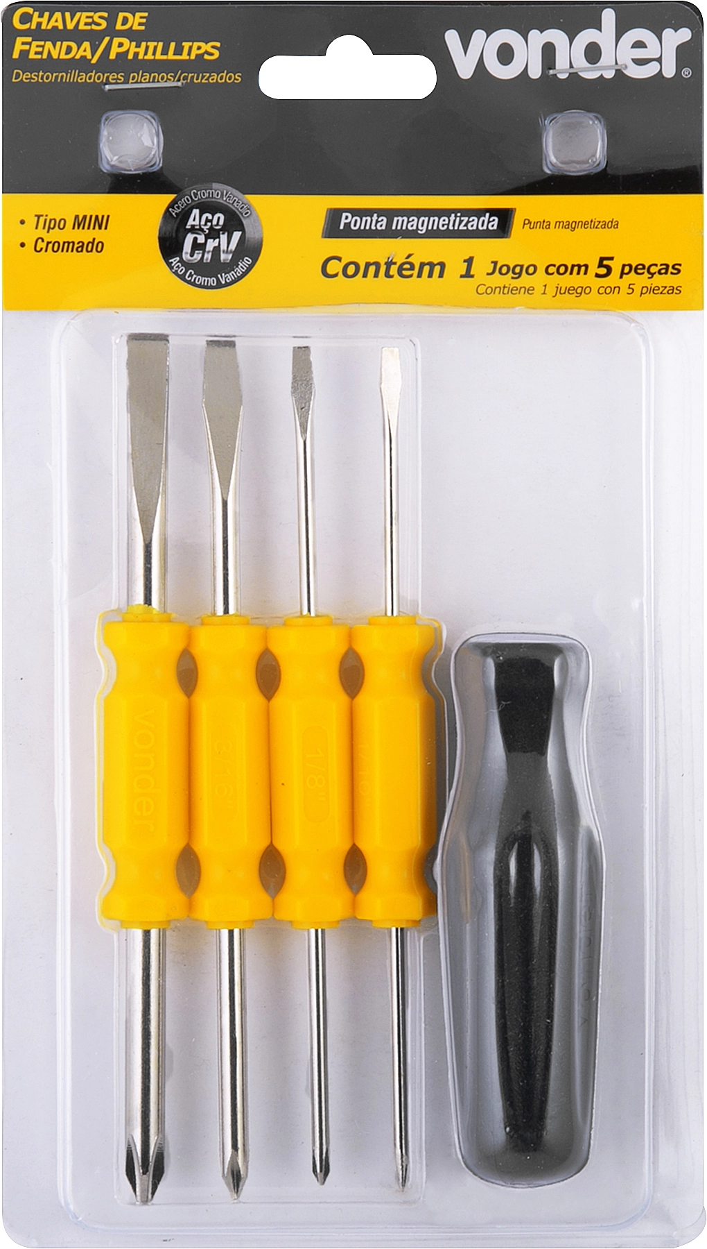 Jg Chave Fenda Phillips Mini Com 5pcs 3070500000 Vonder