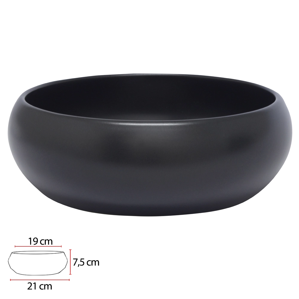Vaso Ceramica Preto Fosco 7.5cm 40749006 Flor Arte