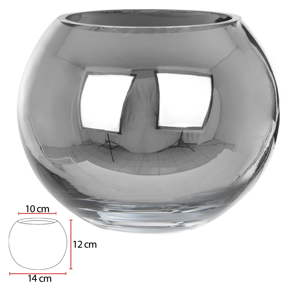 Vaso Aquario Vidro Prata 0.5cm 11cm 43365001 Flor Arte