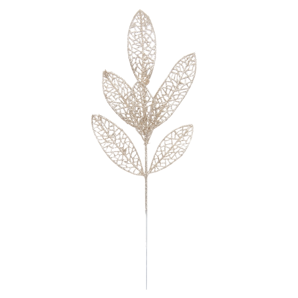 C.natal Folha Glitter X6 Cham 34cm 44040002