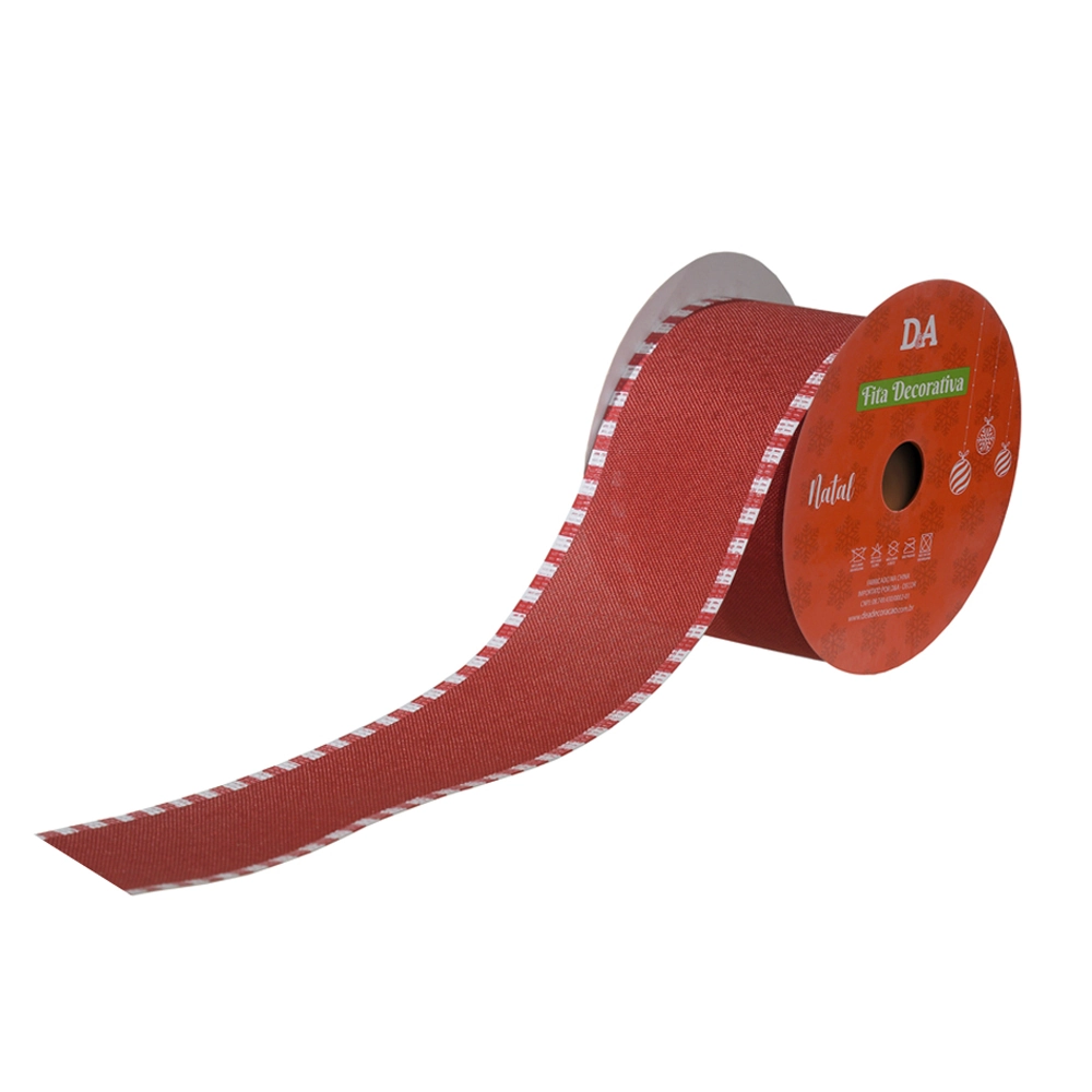 Fita Aramada Linho Vermelho Branco 6.3cmx9.14m 44887002 Dea