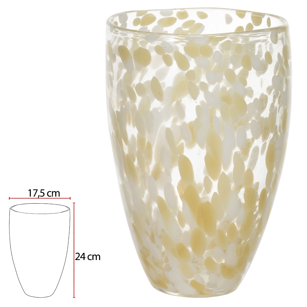 Vaso Vidro Bege 24cm 17.5d 45406001 Dea
