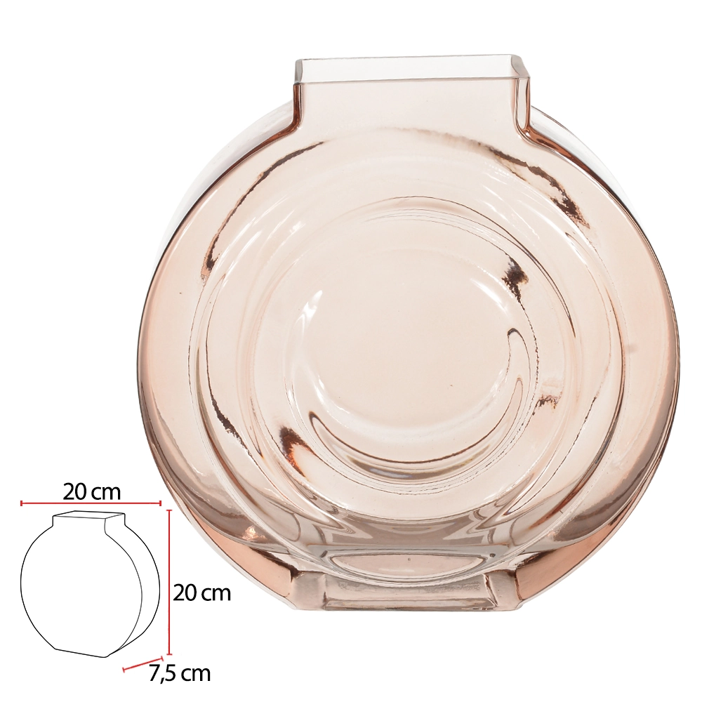 Vaso Vidro Marrom 20x20x7.5cm 45462001 Dea