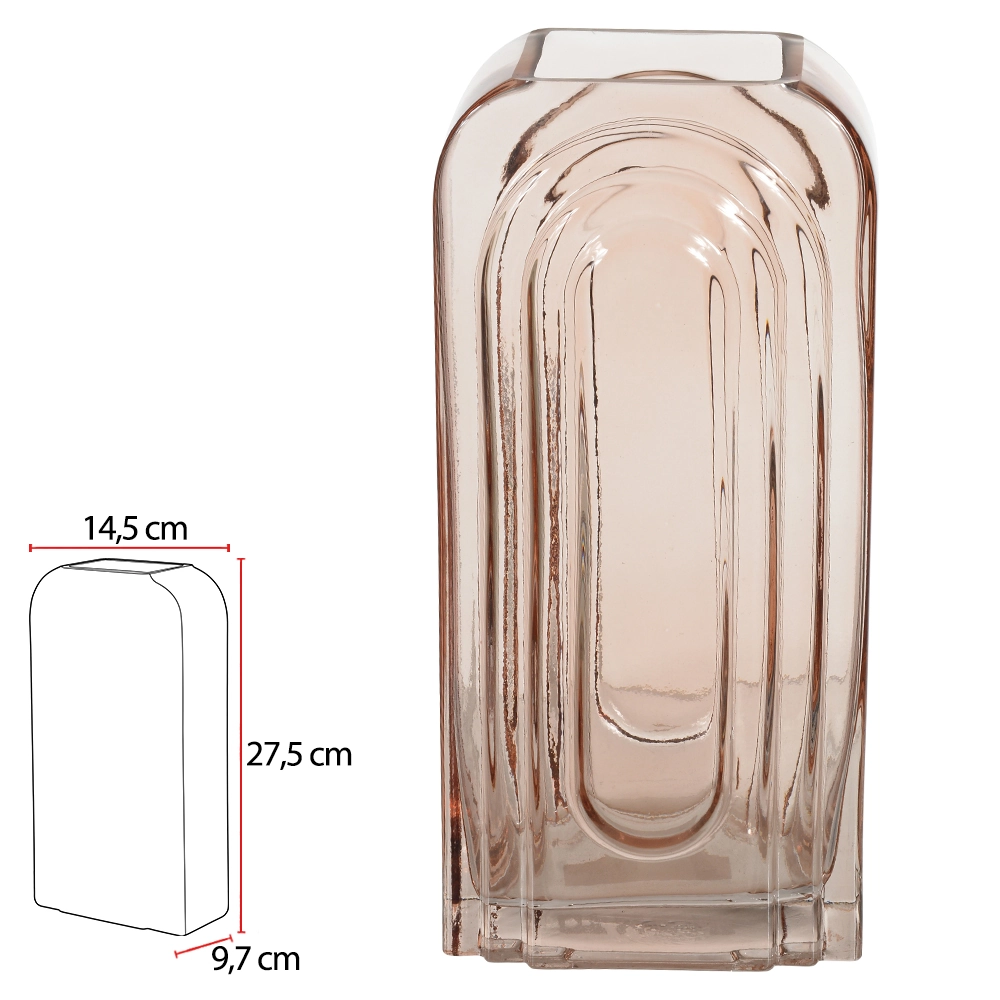 Vaso Vidro Marrom 27.5x14.5x9.7cm 45463001 Dea
