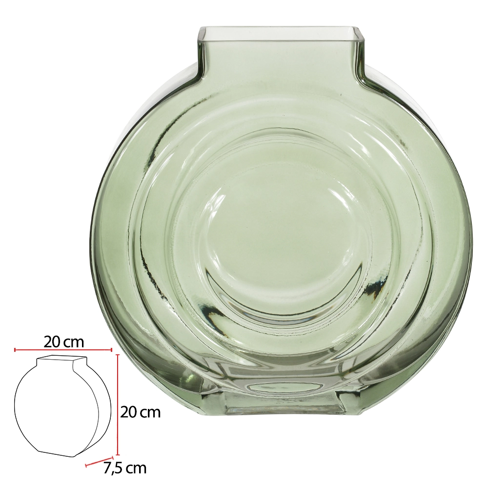 Vaso Vidro Verde 20x20x7.5cm 45462002 Dea