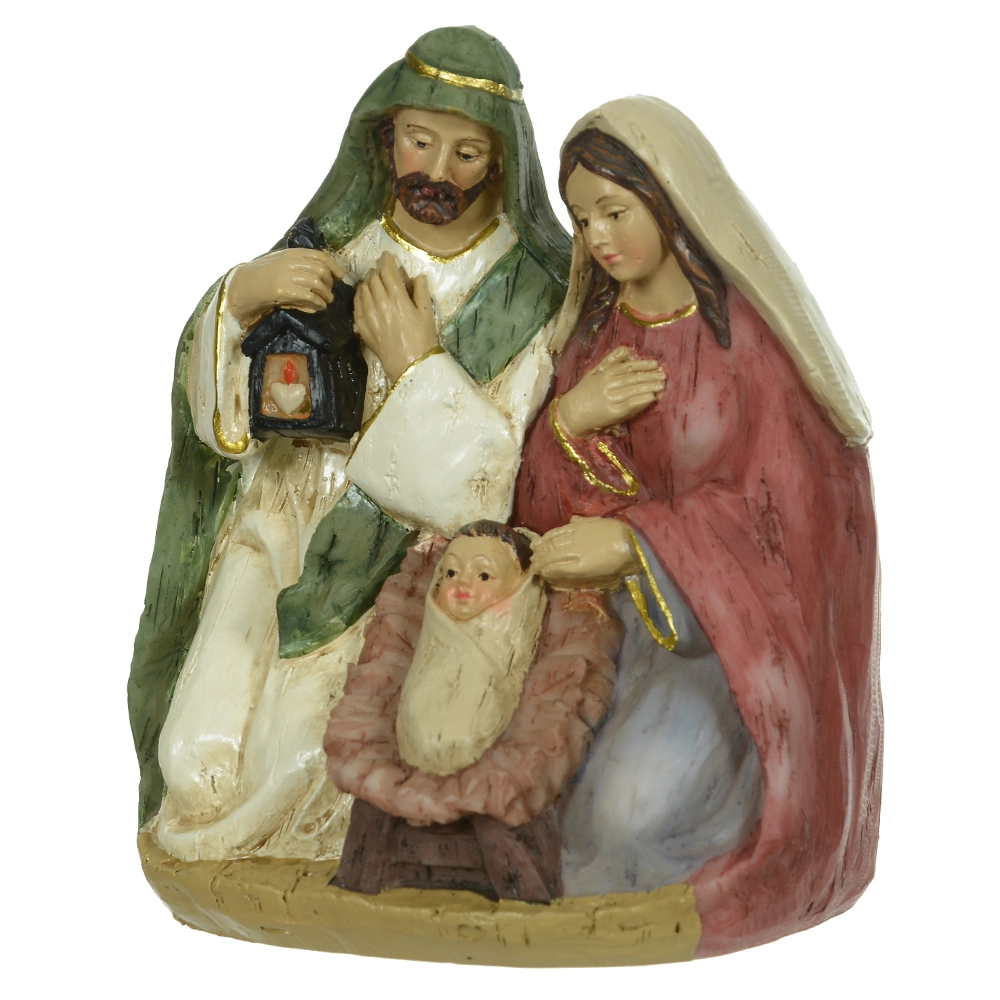 Resina Natal Sagrada Familia Colorido 9,7x6,7x11,3cm Dea