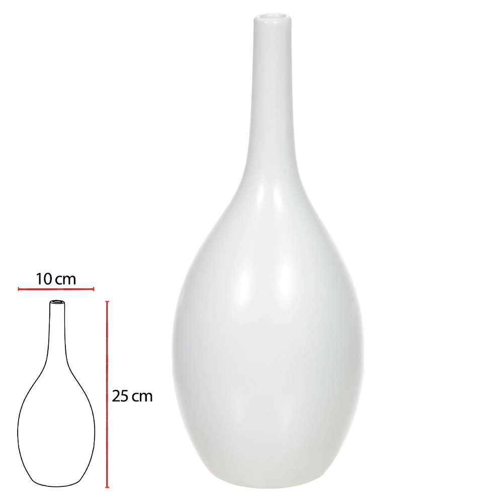 Vaso Ceramica Branco 25cm 10d 48606001 Dea