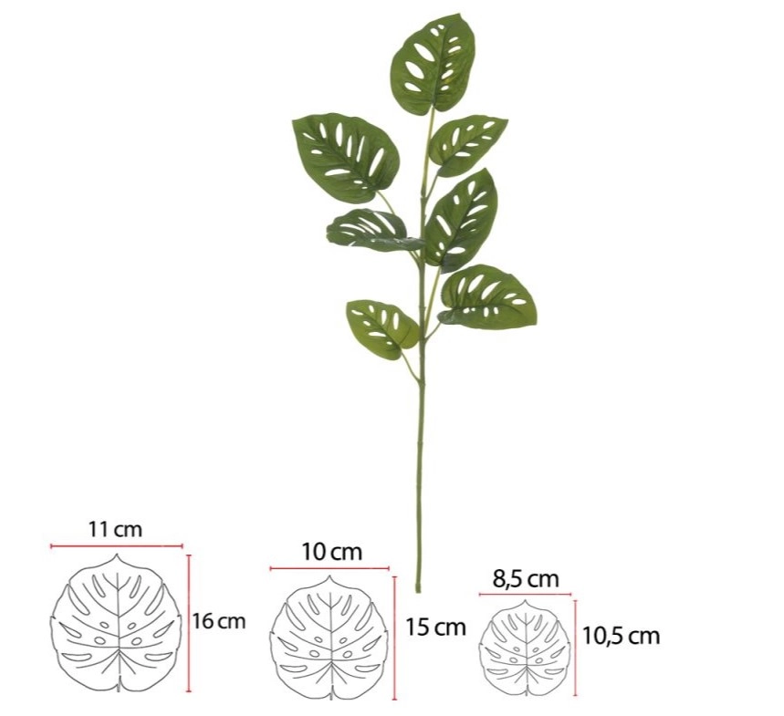 Galho Costela Adao Real Toque Verde 74cm X7 48649001 Dea