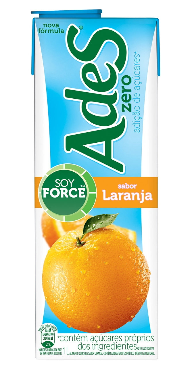Bebida De Soja Ades Zero Laranja 1l
