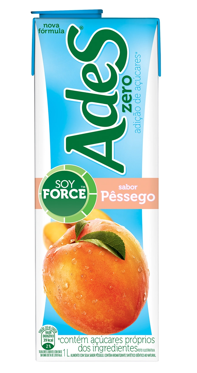 Bebida De Soja Ades Zero Pêssego 1l