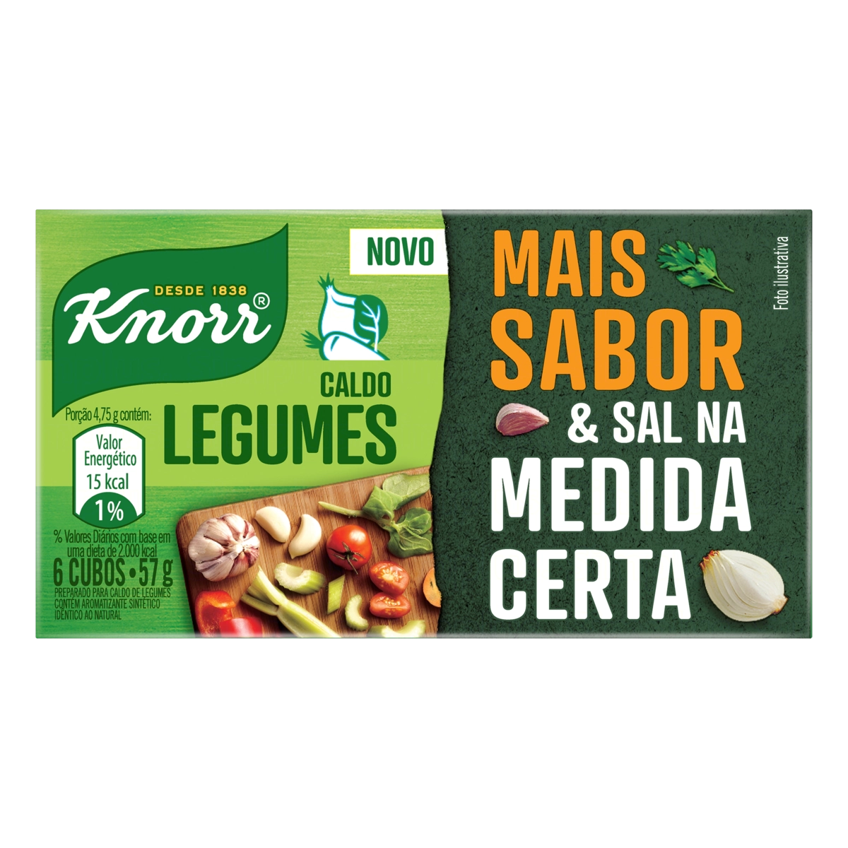 Caldo Tablete Legumes Knorr Mais Sabor Caixa 57g 6 Unidades