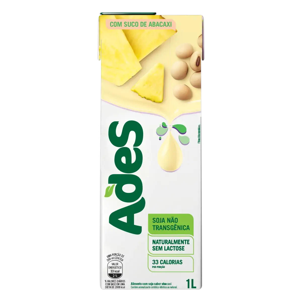 Bebida à Base De Soja Abacaxi Ades Caixa 1l