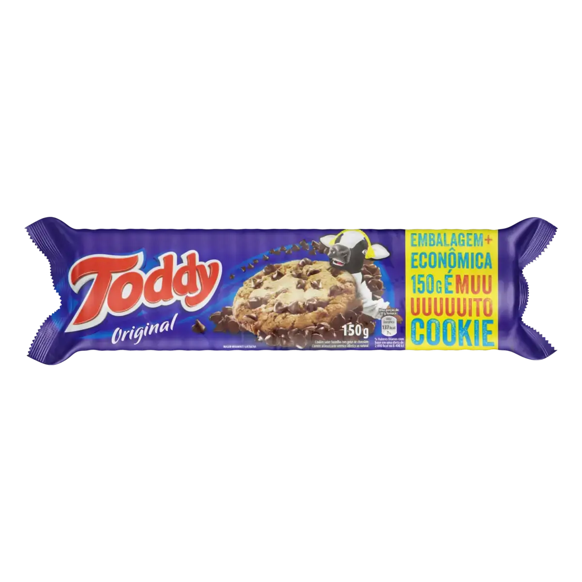 Biscoito Cookie Baunilha Com Gotas De Chocolate Toddy Pacote 150g Embalagem Econômica
