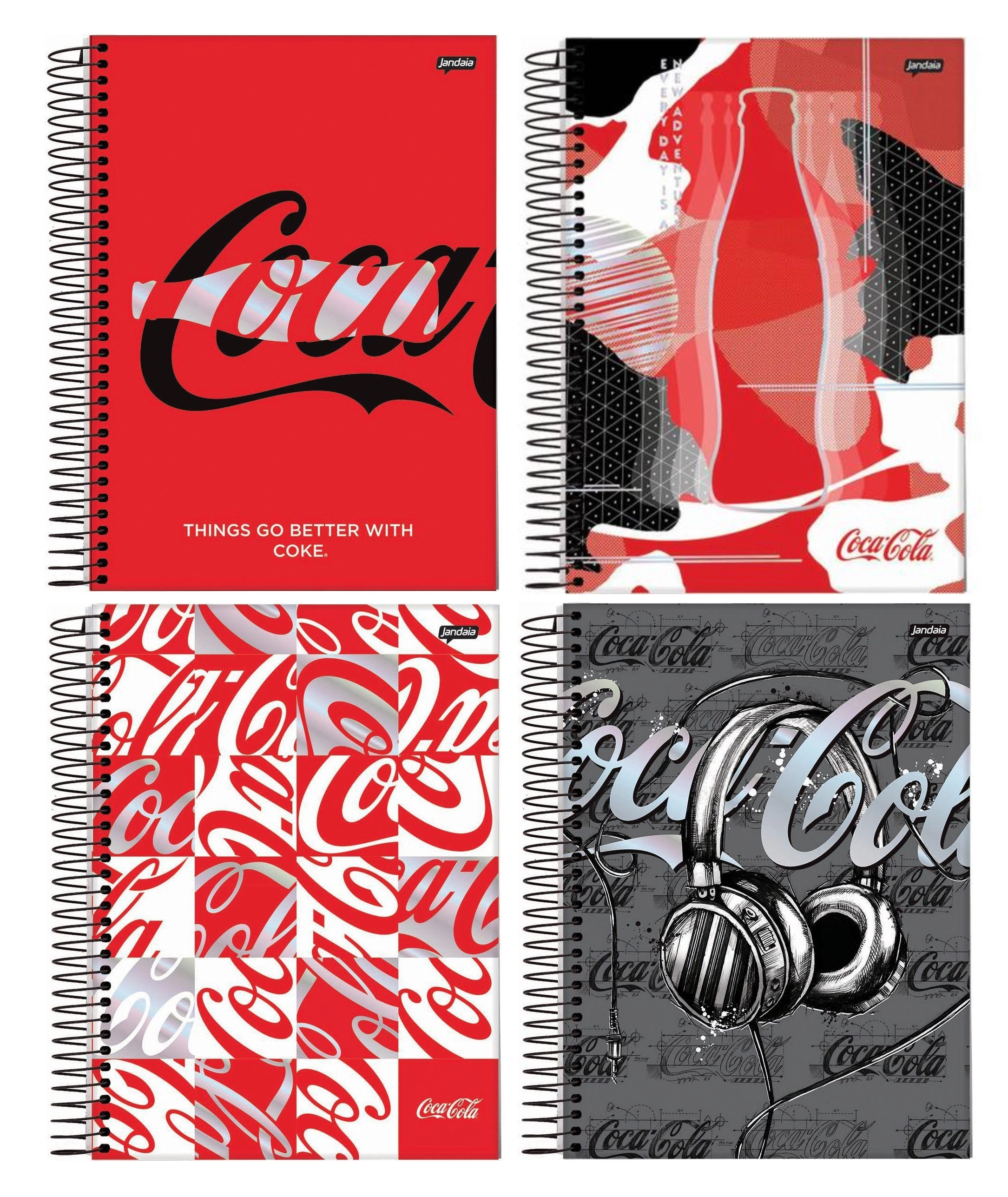 Caderno 1x1 Capa Dura Coca Cola 80fls Jandaia