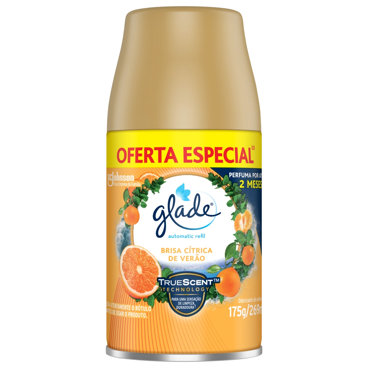 Odorizador De Ambiente Brisa Cítrica De Verão Glade Automatic Frasco 269ml Spray Refil