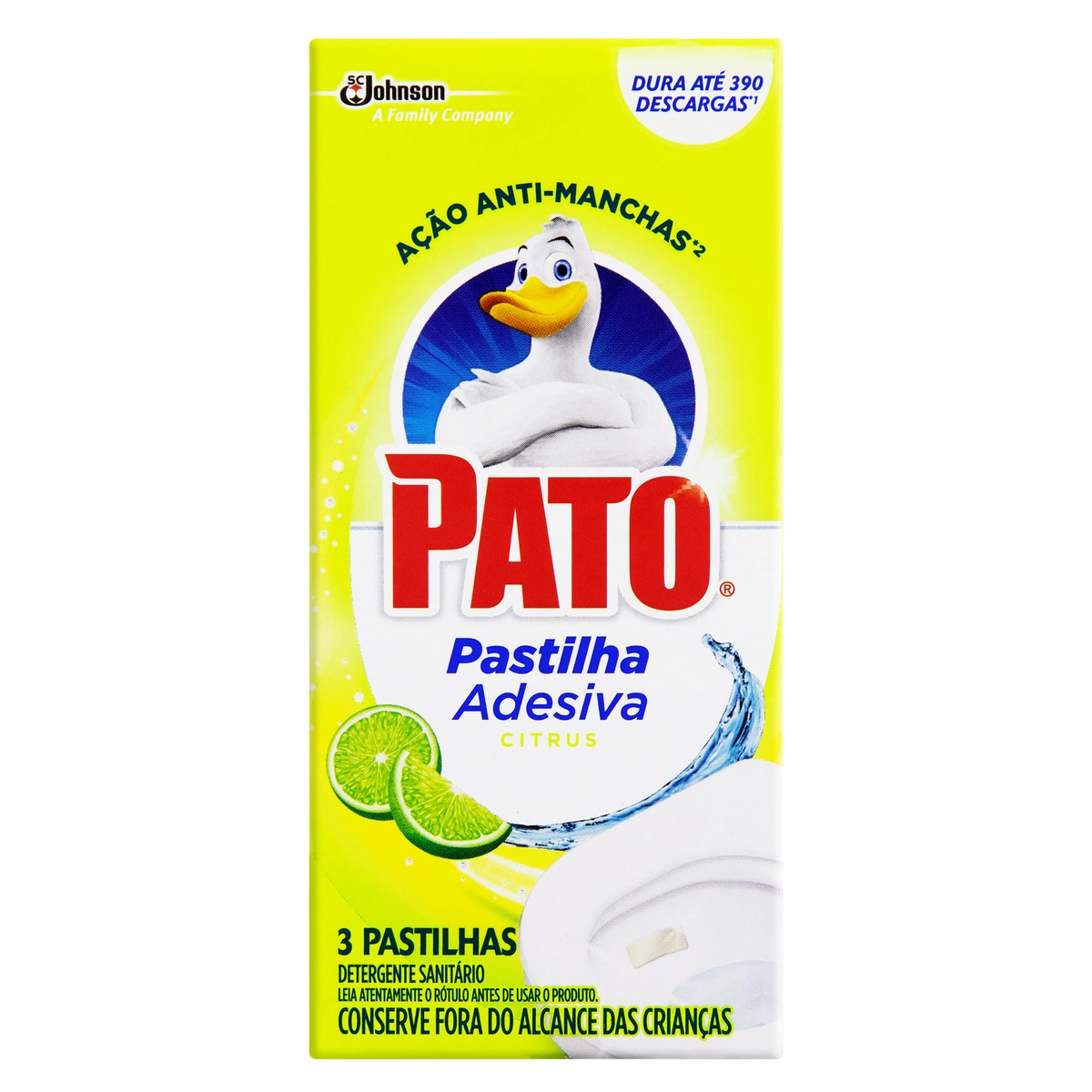 Detergente Sanitário Pastilha Adesiva Citrus Pato 3 Unidades