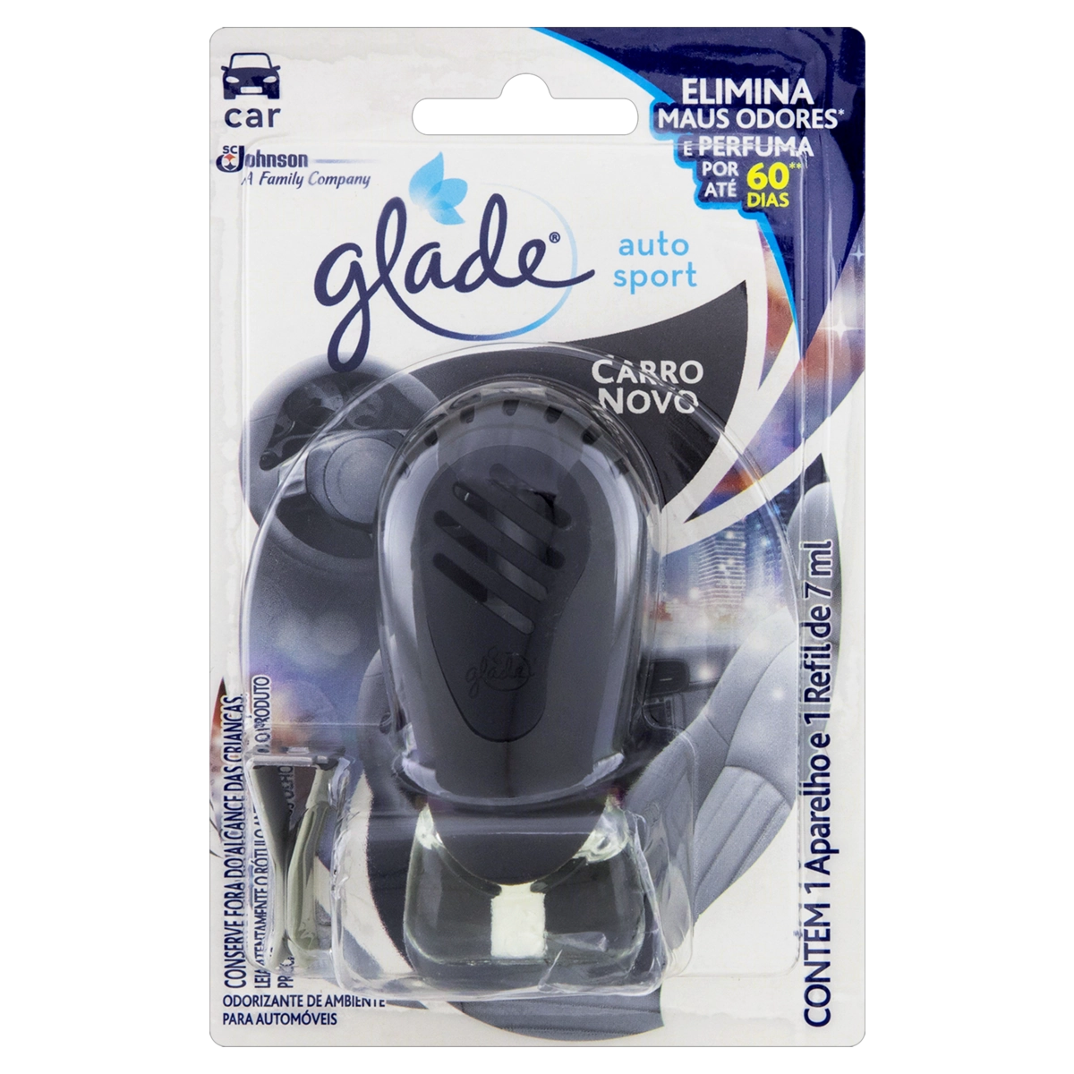 Aparelho E Odorizador Automotivo Carro Novo Glade Auto Sport Blister 7ml