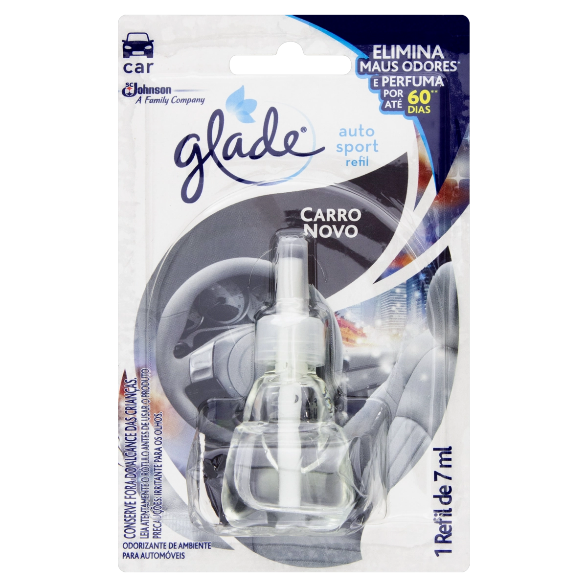 Odorizador Automotivo Carro Novo Glade Auto Sport Blister 7ml Refil