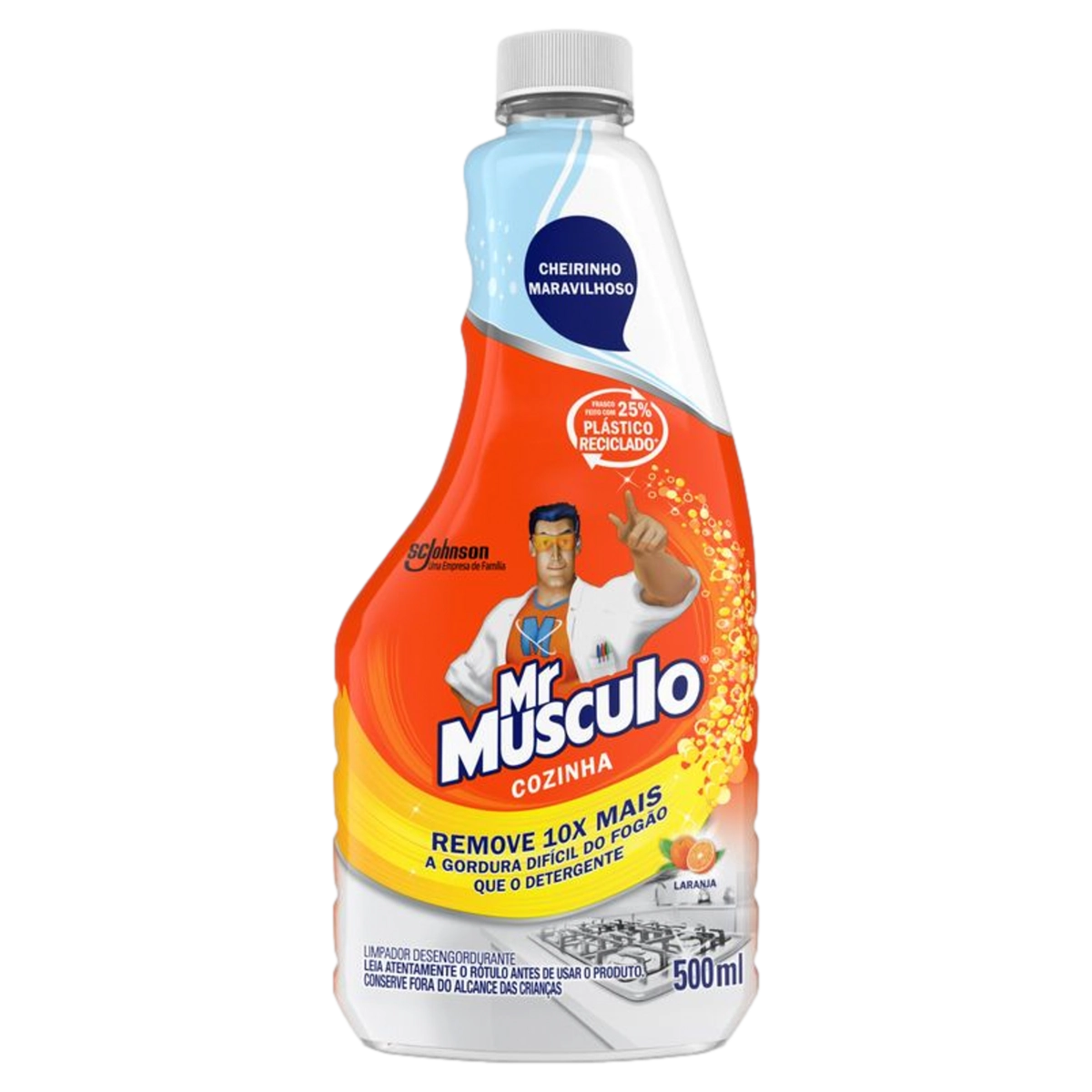 Limpador Desengordurante Cozinha Laranja Mr Músculo Frasco 500ml Refil