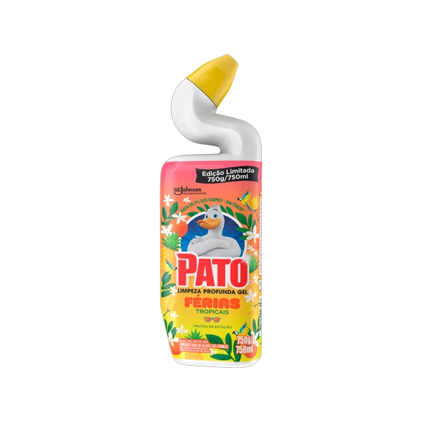 Desinfetante Uso Geral Frutas Da Estação Pato Limpeza Profunda Férias Tropicais Squeeze 750ml