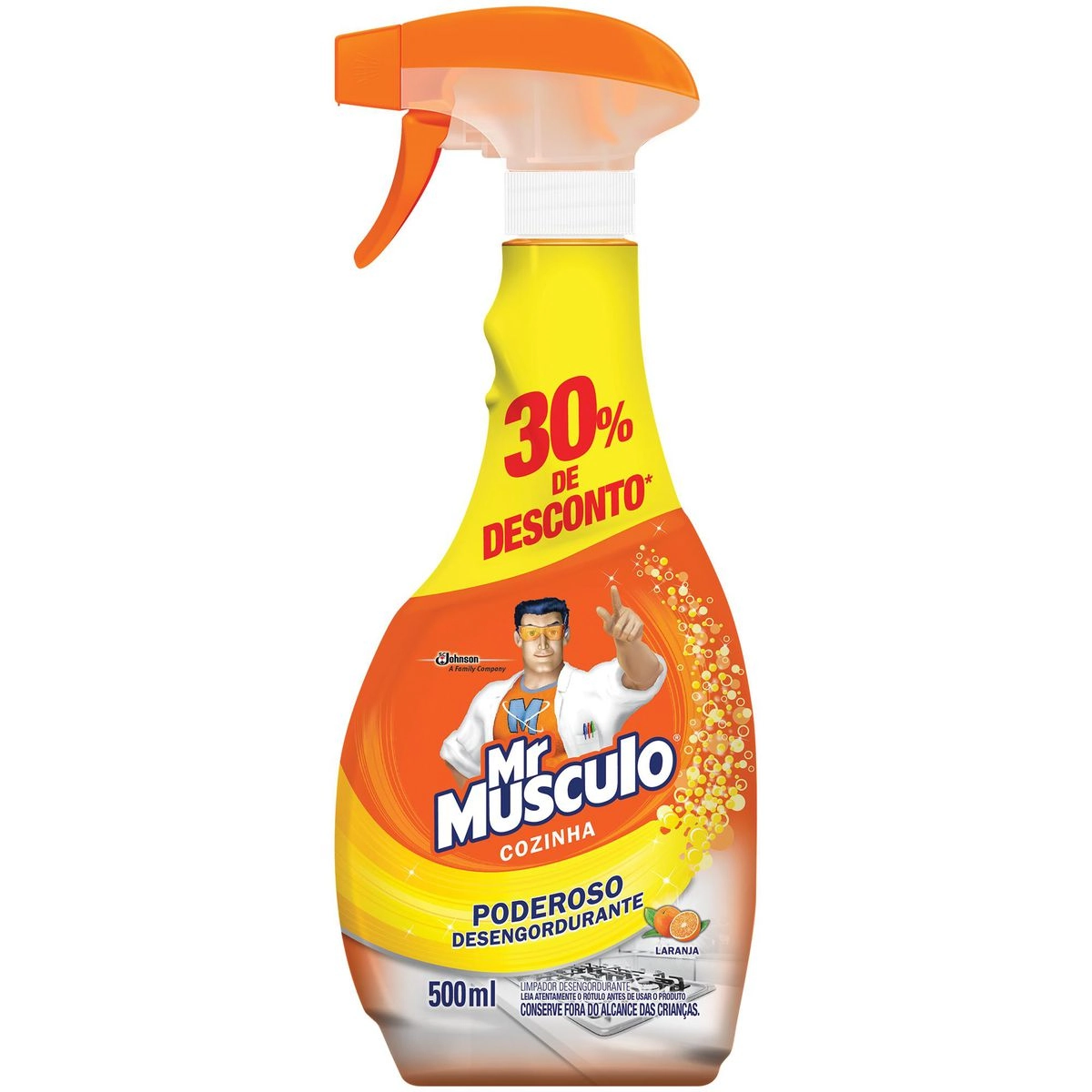 Limpador Desengordurante Cozinha Laranja Mr Músculo Frasco 500ml Borrifador Oferta Especial