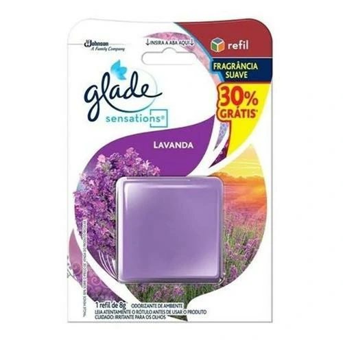 Odorizador Automotivo Lavanda Marinha Glade Sensations Car Blister 8g Refil