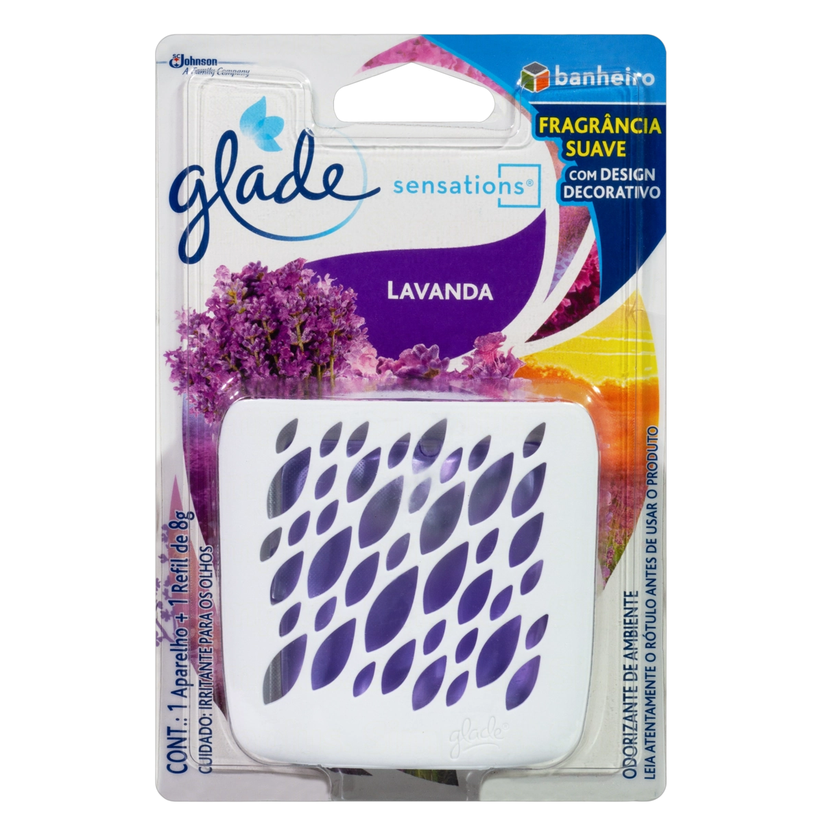 Aparelho E Odorizador De Ambiente Banheiro Lavanda Glade Sensations Blister 8g