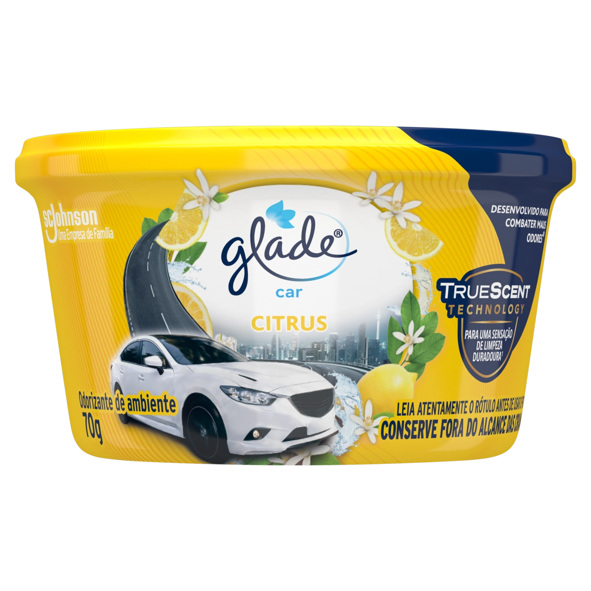 Odorizador Gel Automotivo Citrus Glade Car Pote 70g