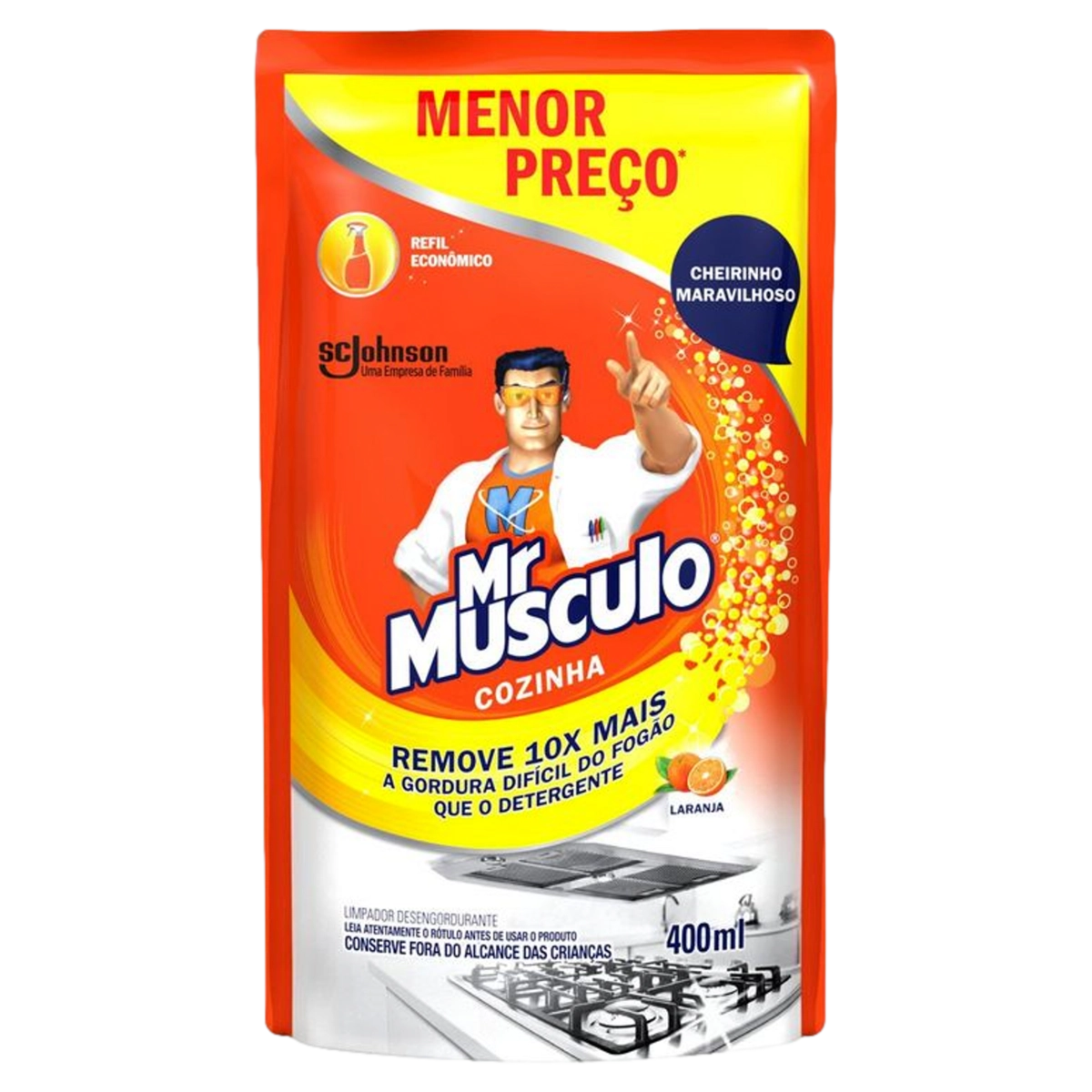 Limpador Desengordurante Cozinha Laranja Mr Músculo Sachê 400ml Refil Econômico Menor Preço