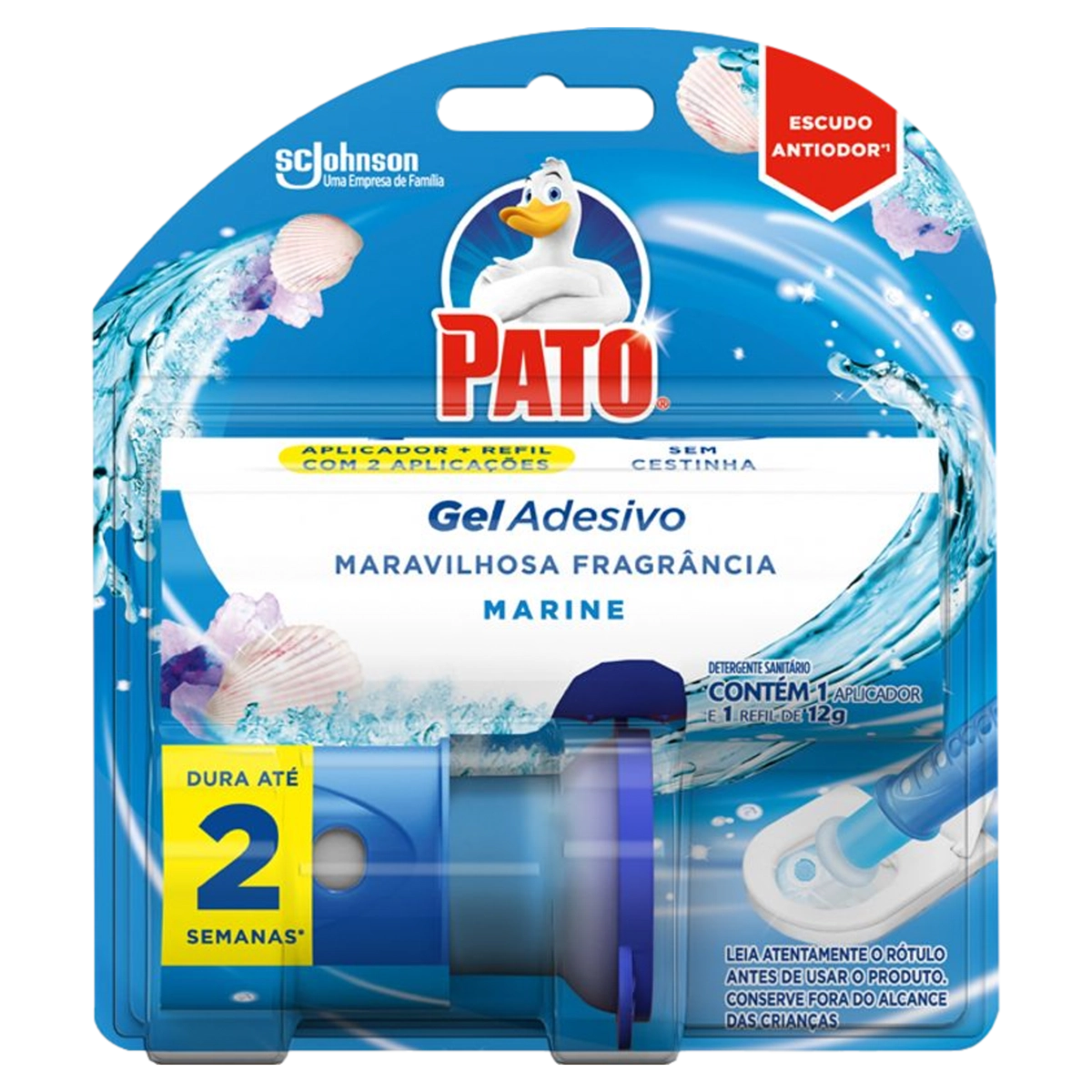 Detergente Sanitário Gel Adesivo Com Aplicador Marine Pato 12g Refil