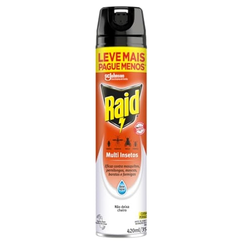 Inseticida Aerossol Multi Insetos Base água Raid Frasco 420ml Spray Embalagem Econômica