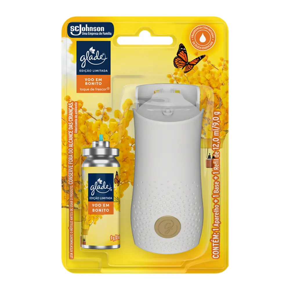 Kit 1 Aparelho 1 Odorizador De Ambiente Glade Toque De Frescor 12ml