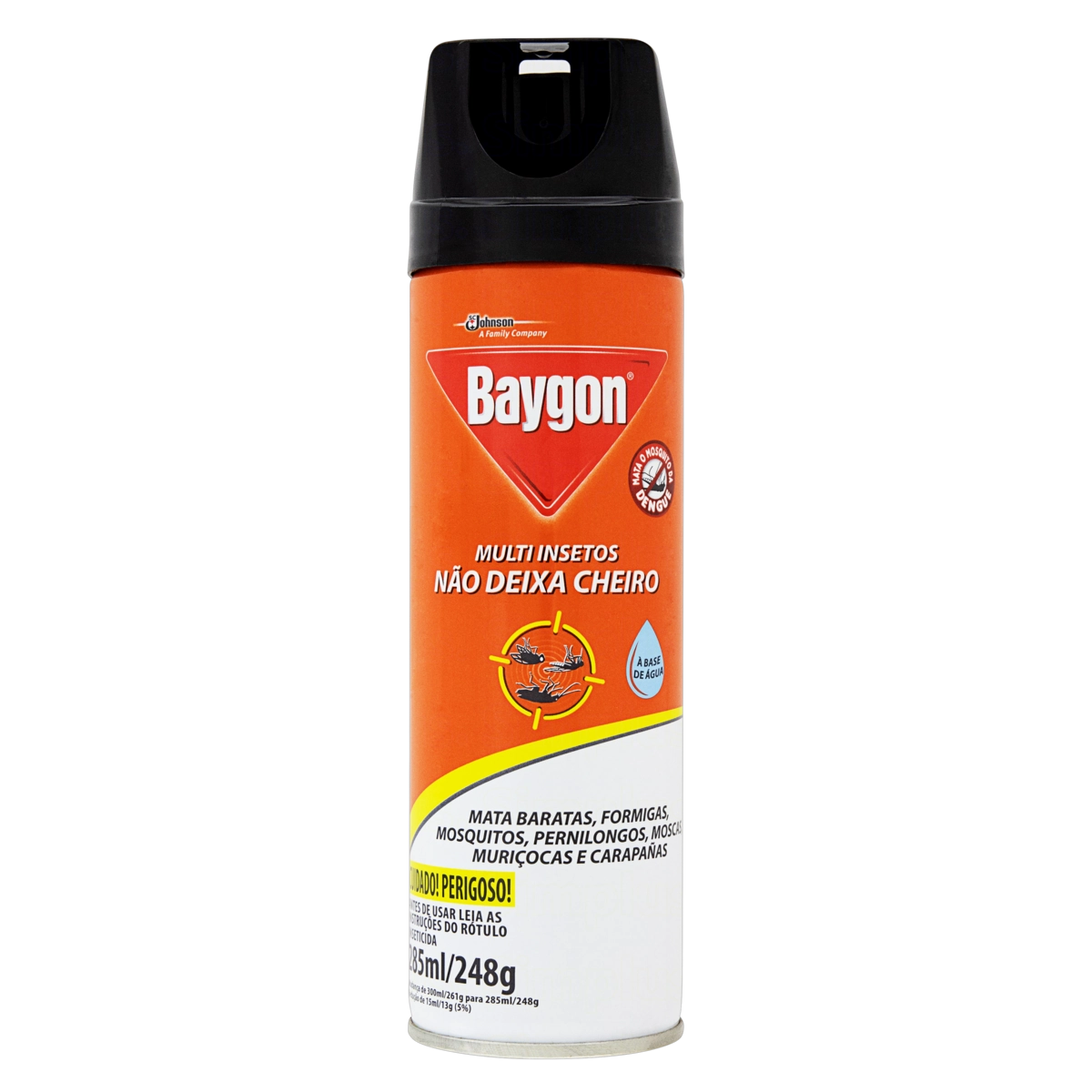 Inseticida Aerossol Multi Insetos Base água Baygon Frasco 285ml Spray