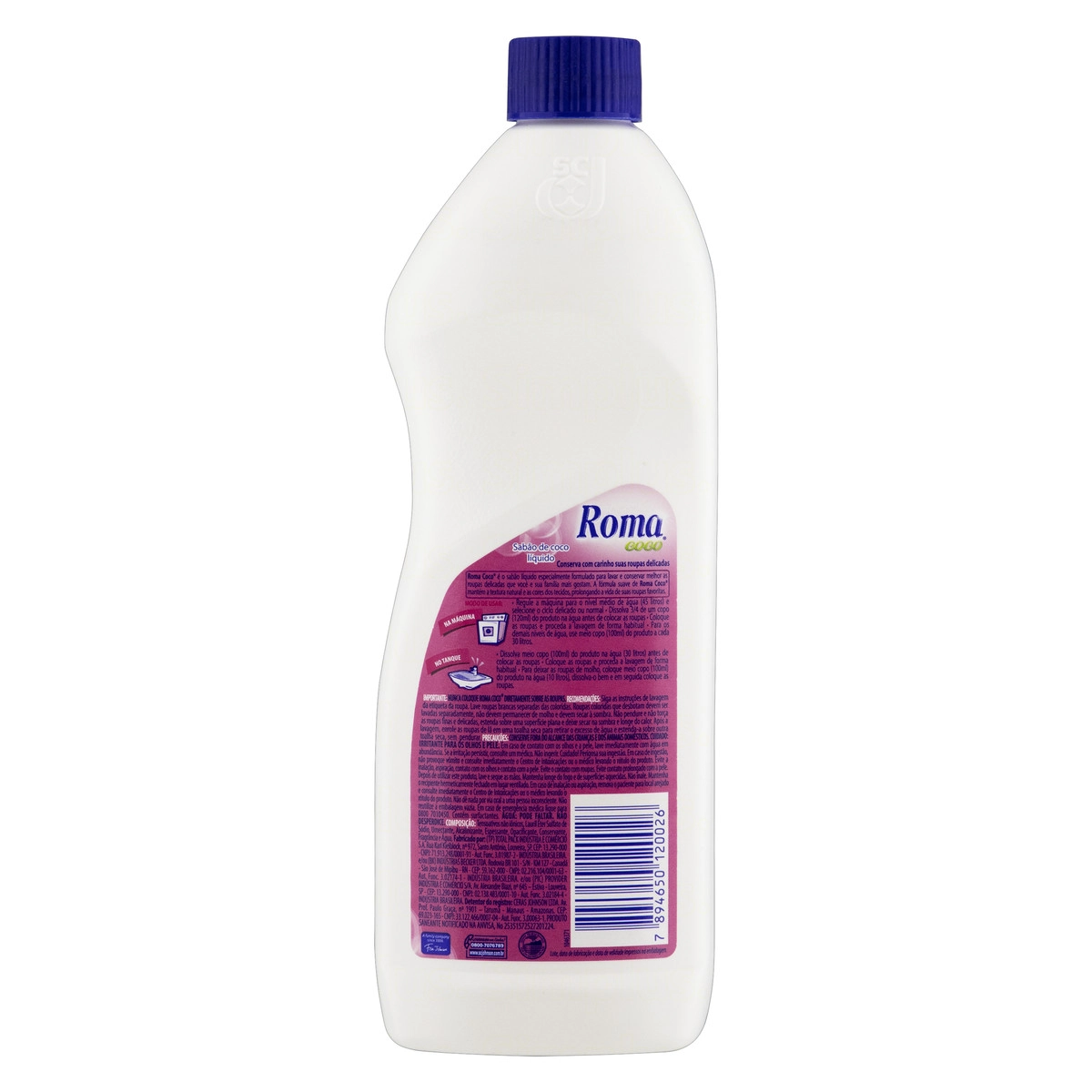Lava Roupas Líquido Roma Coco Frasco 500ml