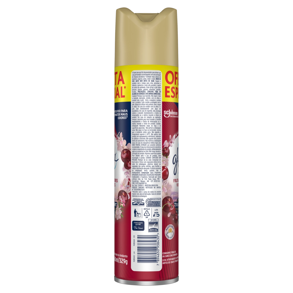Odorizador De Ambiente Aerossol Frutas E Flores Vibrantes Glade Frasco 360ml Spray Oferta Especial