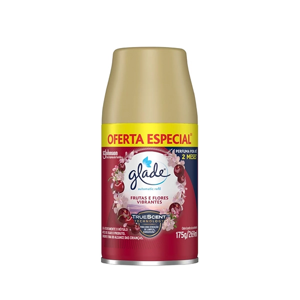 Odorizador De Ambiente Frutas E Flores Vibrantes Glade Automatic Frasco 269ml Spray Refil
