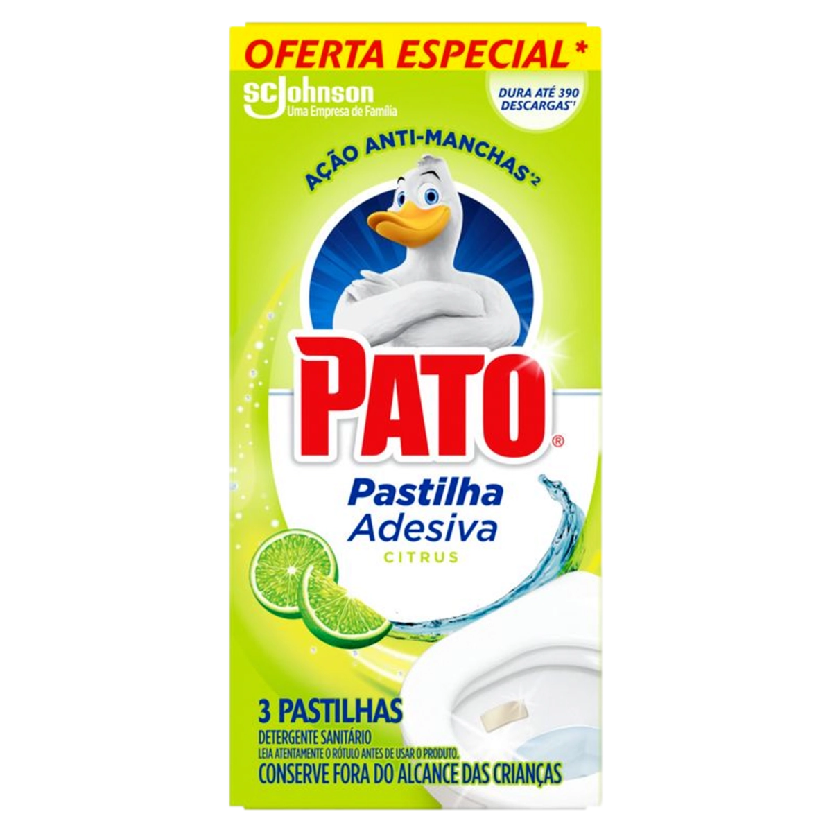 Detergente Sanitário Pastilha Adesiva Citrus Pato 3 Unidades Oferta Especial