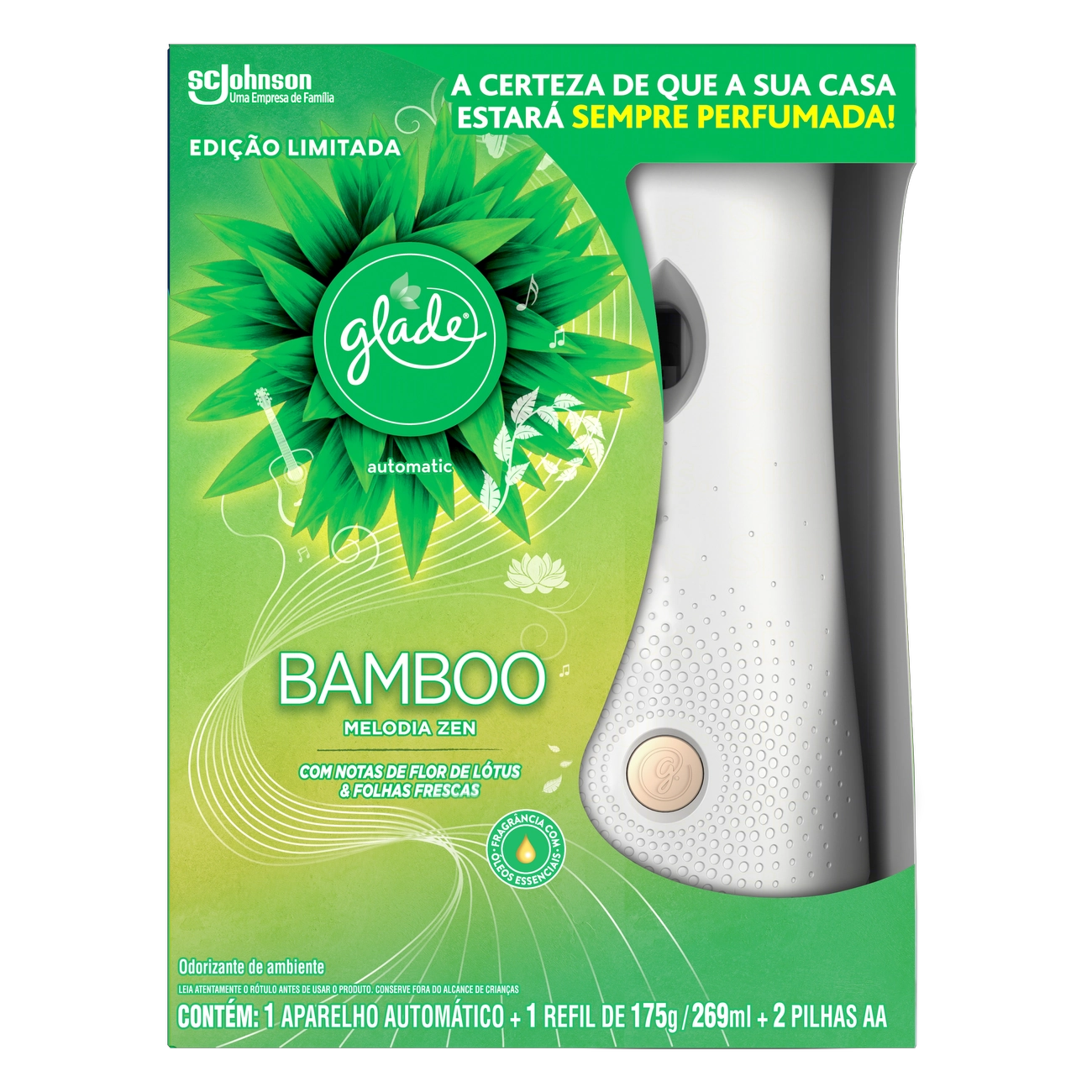 Aparelho E Odorizador De Ambiente Bamboo Glade Automatic Caixa 269ml